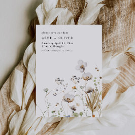 Invitación Boho Wildflower Wedding Salva la fecha