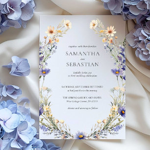 Invitación Boho Wildflower Wreath   Boda botánico