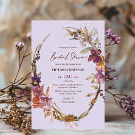 Invitación Boho Wildflower Wreath Bridal Shower Invitation