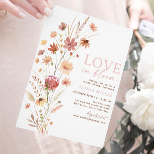 Invitación Boho Wildflowers ama a la ducha de novias en flor