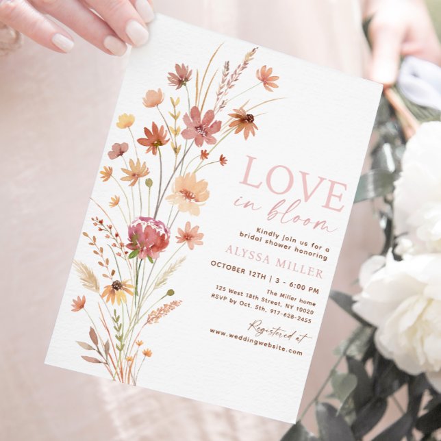 Invitación Boho Wildflowers ama a la ducha de novias en flor (Subido por el creador)