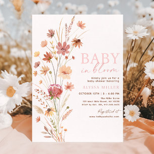 Invitación Boho Wildflowers Baby en Bloom Baby Shower