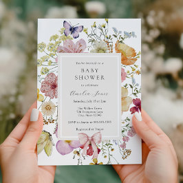 Invitación Boho Wildflowers Baby Shower