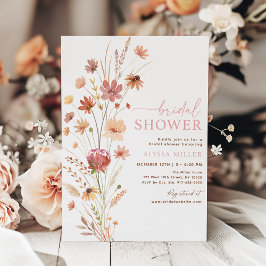 Invitación Boho Wildflowers Bridal Shower
