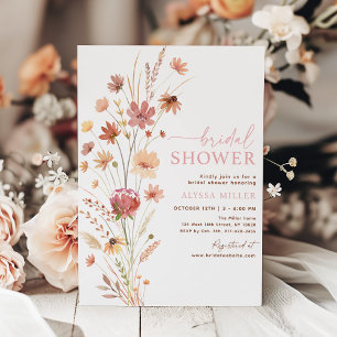 Invitación Boho Wildflowers Bridal Shower