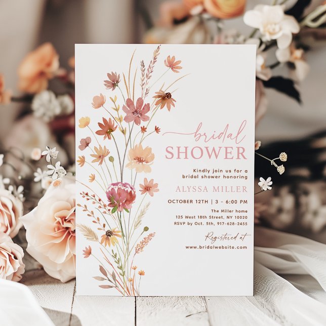 Invitación Boho Wildflowers Bridal Shower (Subido por el creador)
