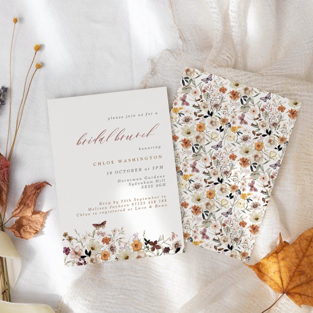 Invitación Boho Wildflowers Broral Bridal Brunch (Subido por el creador)