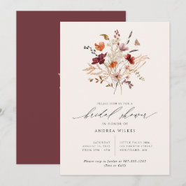 Invitación Boho Wildflowers cae en la ducha de novias