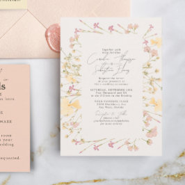 Invitación Boho Wildflowers Frame Boda
