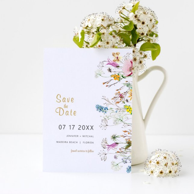 Invitación Boho Wildflowers GUARDE la FECHA (Subido por el creador)