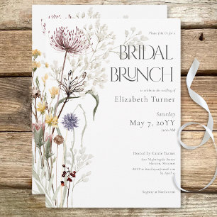 Invitación Boho Wildflowers Modern Floral Bridal Brunch