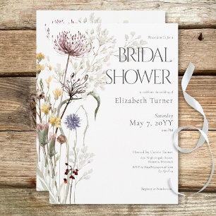 Invitación Boho Wildflowers Moderna Floral Bridal Shower