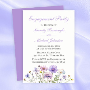 Invitación Boho Wildflowers Watercolor Floral Engagement