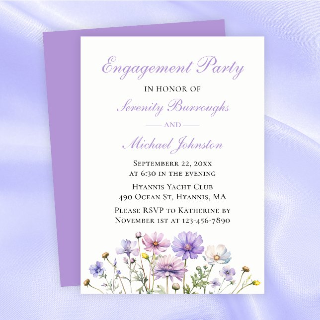 Invitación Boho Wildflowers Watercolor Floral Engagement (Subido por el creador)
