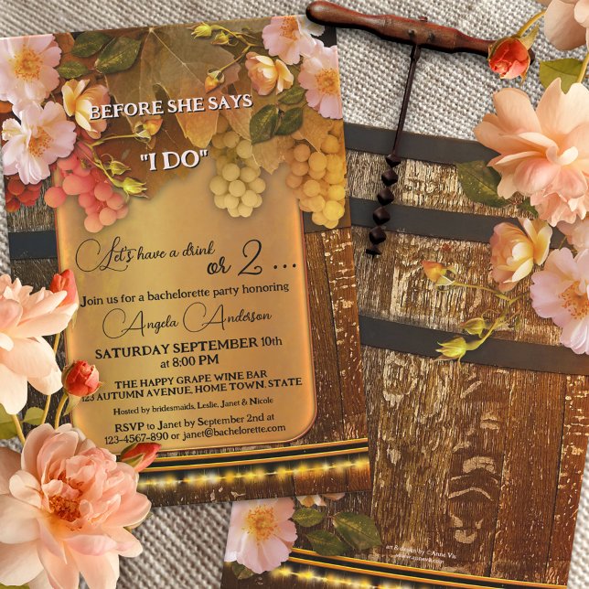 Invitación Boho Wine Them String Lights (Subido por el creador)