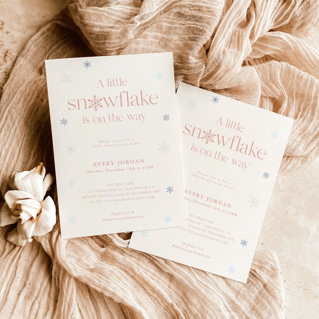 Invitación Boho Winter Baby Shower | Snowflake Wonderland Inv (Subido por el creador)