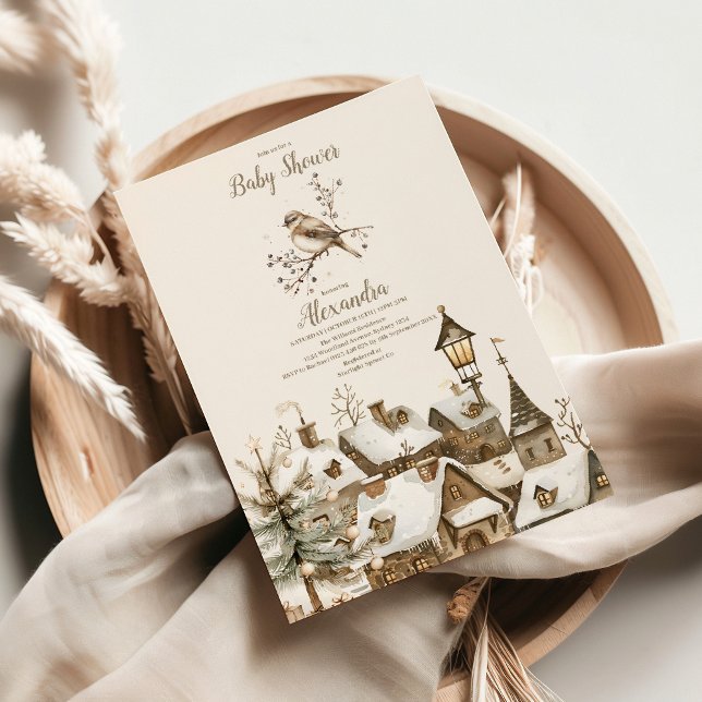 Invitación Boho Winter Navidades Baby Shower (Subido por el creador)