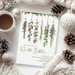 Invitación Boho Winter Solstice Herb Greenery Yule Garland<br><div class="desc">Esta singular invitación de boho con hermosas hierbas y la vegetación de invierno Yule Garland es la manera perfecta de hacer que todos sepan de su evento especial de Solsticio de Invierno. Esta plantilla es completamente personalizable usando el botón "Personalizar esta plantilla".</div>
