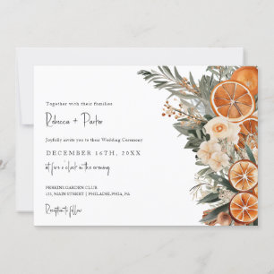 Invitación Boho Winter Wedter código Qr RSVP horizontal