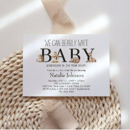 Invitación Boho Woodland Animals Bearly Wait Baby Shower