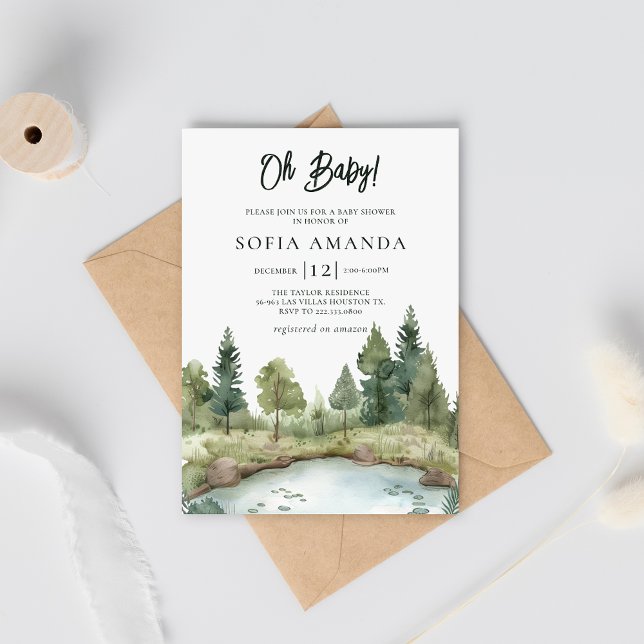 Invitación Boho Woodland Baby Shower (Subido por el creador)