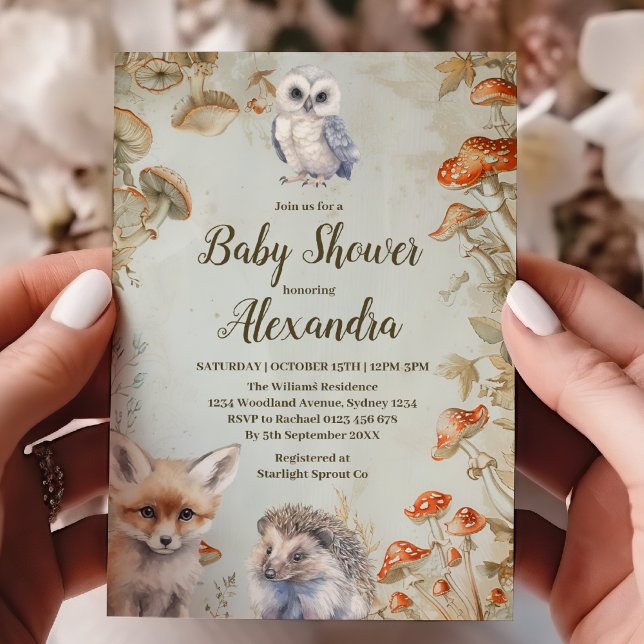 Invitación Boho Woodland Baby Shower (Subido por el creador)