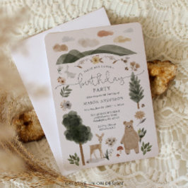 Invitación Boho Woodland Boy Birthday Party