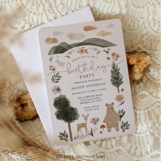 Invitación Boho Woodland Boy Birthday Party (Subido por el creador)