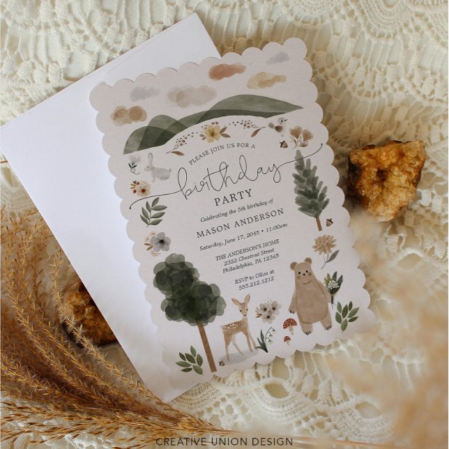 Invitación Boho Woodland Boy Birthday Party (Subido por el creador)