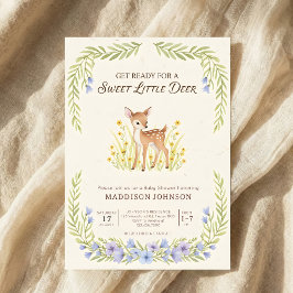 Invitación boho woodland deer greenery baby shower
