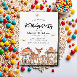 Invitación Boho Woodland Forest Animals