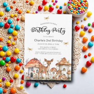 Invitación Boho Woodland Forest Animals 2º Fiesta de Cumpleañ