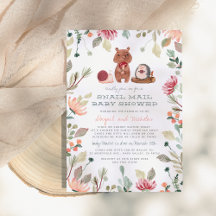 Boho Woodland Greenery Snail Mail Baby Shower