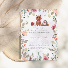 Invitación Boho Woodland Greenery Snail Mail Baby Shower