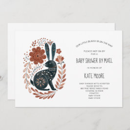 Invitación Boho Woodlands Rabbit Baby Shower Por Correo