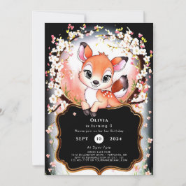 Invitación Boho Woods Fawn Cumpleaños