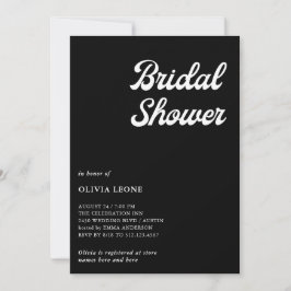 Invitación Boho y Retro Black | Ducha de novia