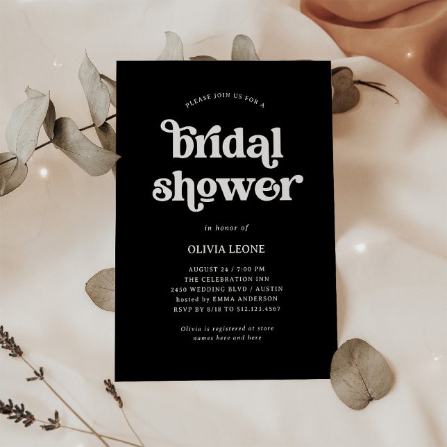 Invitación Boho y Retro Black | Ducha de novia (Subido por el creador)