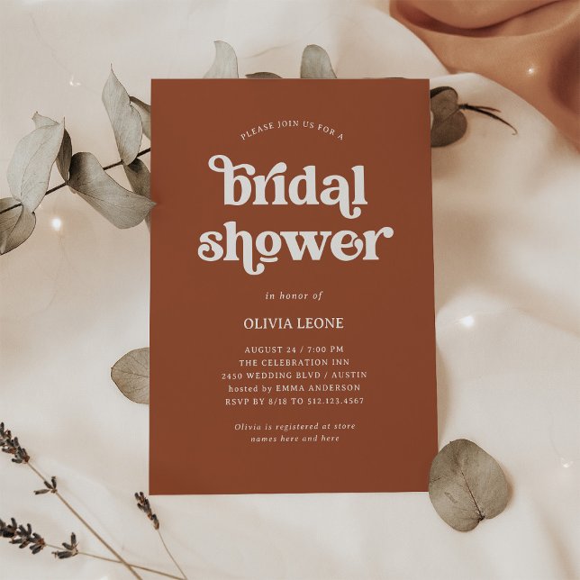 Invitación Boho y Retro Terracotta | Ducha de novia (Subido por el creador)