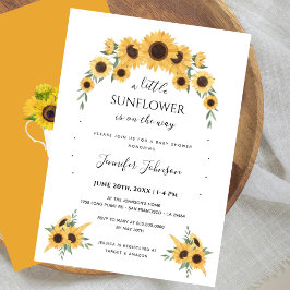 Invitación Boho Yellow Little Sunflower Baby Shower