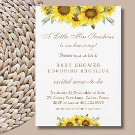 Invitación Boho Yellow Sunflower Baby Shower