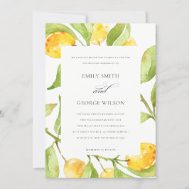 INVITACIÓN BOHO YELLOW WATERCOLOR FOLIAGE OLIVE BODA