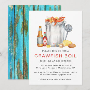 Invitación Boil de Cangrejos de Verano   Cookout de Boil de L