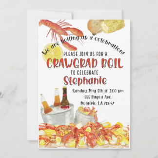 Invitación Boil de langosta de graduación