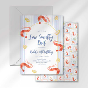 Invitación Boil de mariscos de Low Country, Boil de camarones