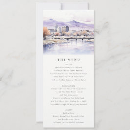 Invitación Boise, Idaho Watercolor Landscape Wedding Menu