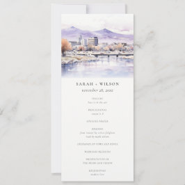 Invitación Boise, Idaho Watercolor Landscape Wedding Program