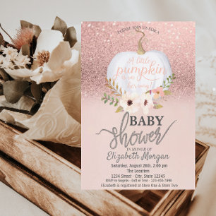 Invitación Bokeh de brillo dorado rosa, Baby Shower de calaba