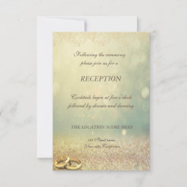 Invitación Bokeh de destellos elegantes, recepción de boda Ri