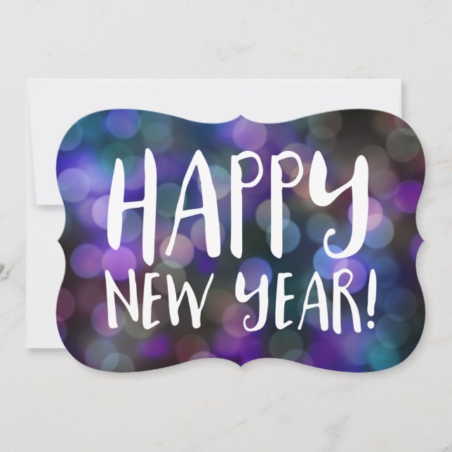 Invitación bokeh de la Feliz Año Nuevo (Anverso)